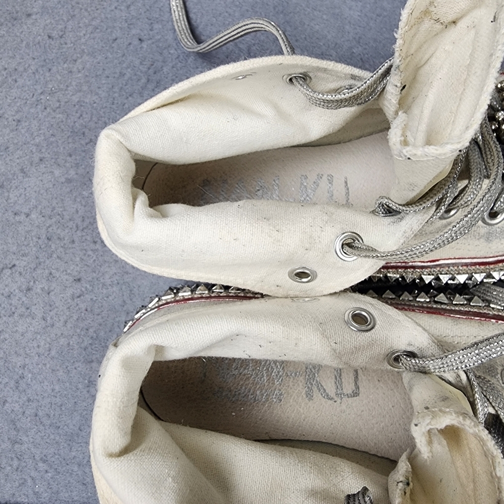 Nan-Ku Shoes Free People White Cruise Studded Hi Top Sneakers Size 36 - Picture 10 of 10